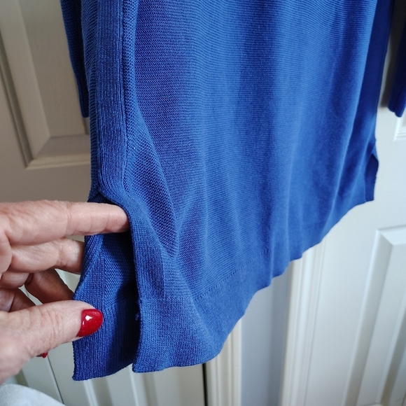 Talbot's Crew Neck Blue Tunic Top Knit Sweater XL - Picture 3 of 9